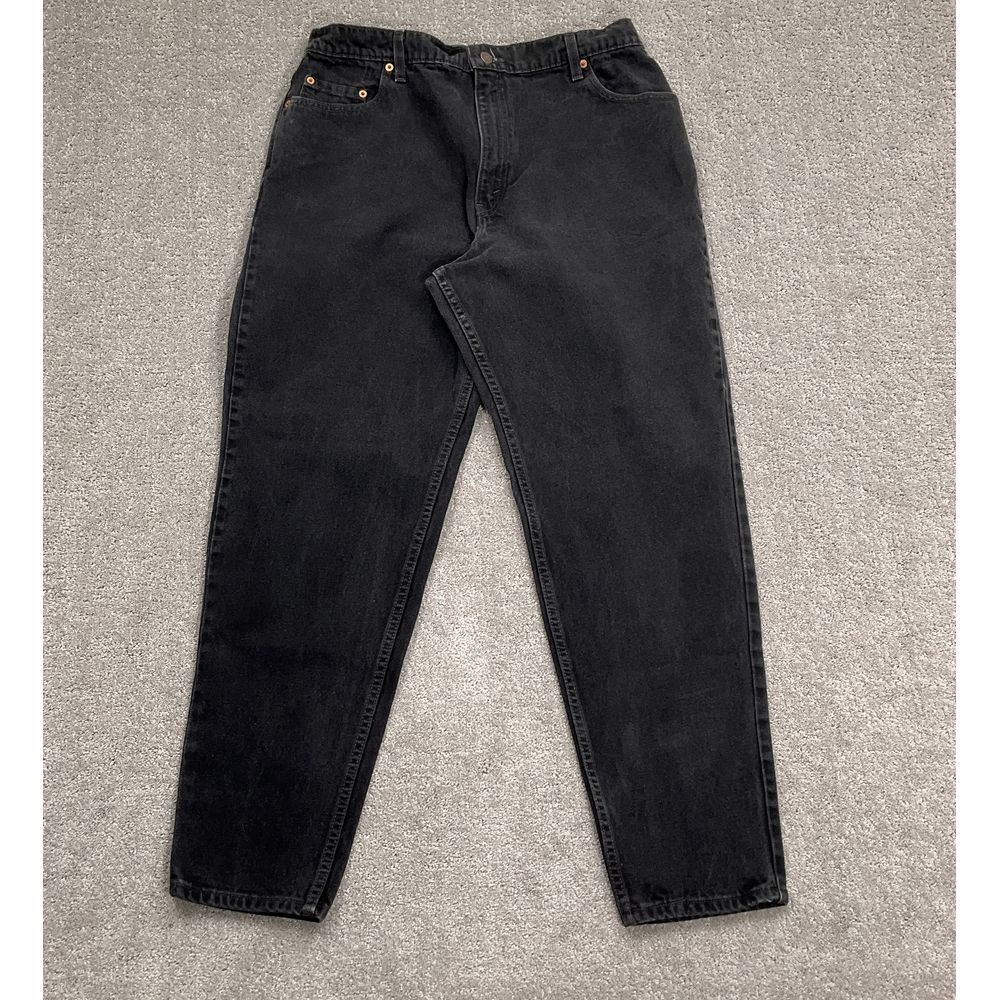 Levi's 550 Jeans Women 18R Med Black Relaxed Fit Taper Leg Mom Bat Wing USA